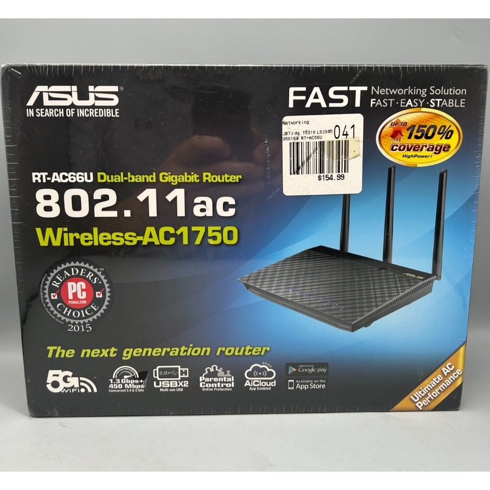 ASUS AC1750 (RT-AC66U) - Dual Band Gigabit Router - Sealed